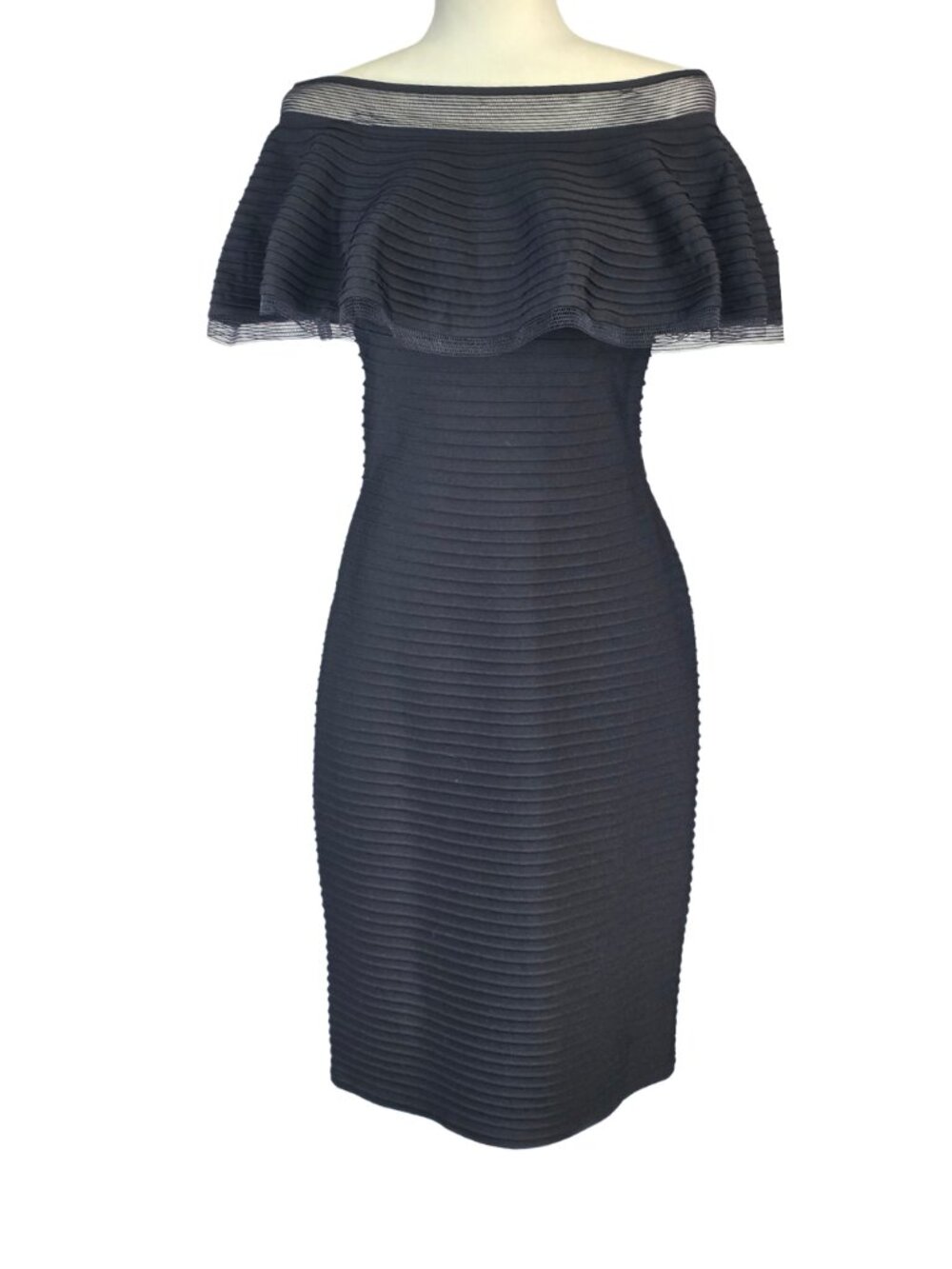TADASHI SHOJI Jersey Sheath Black Dress size S